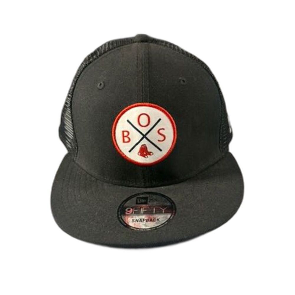 New Era 9FIFTY Boston Red Sox BOS Trucker Snapback Hat Black MLB Adjustable NWT